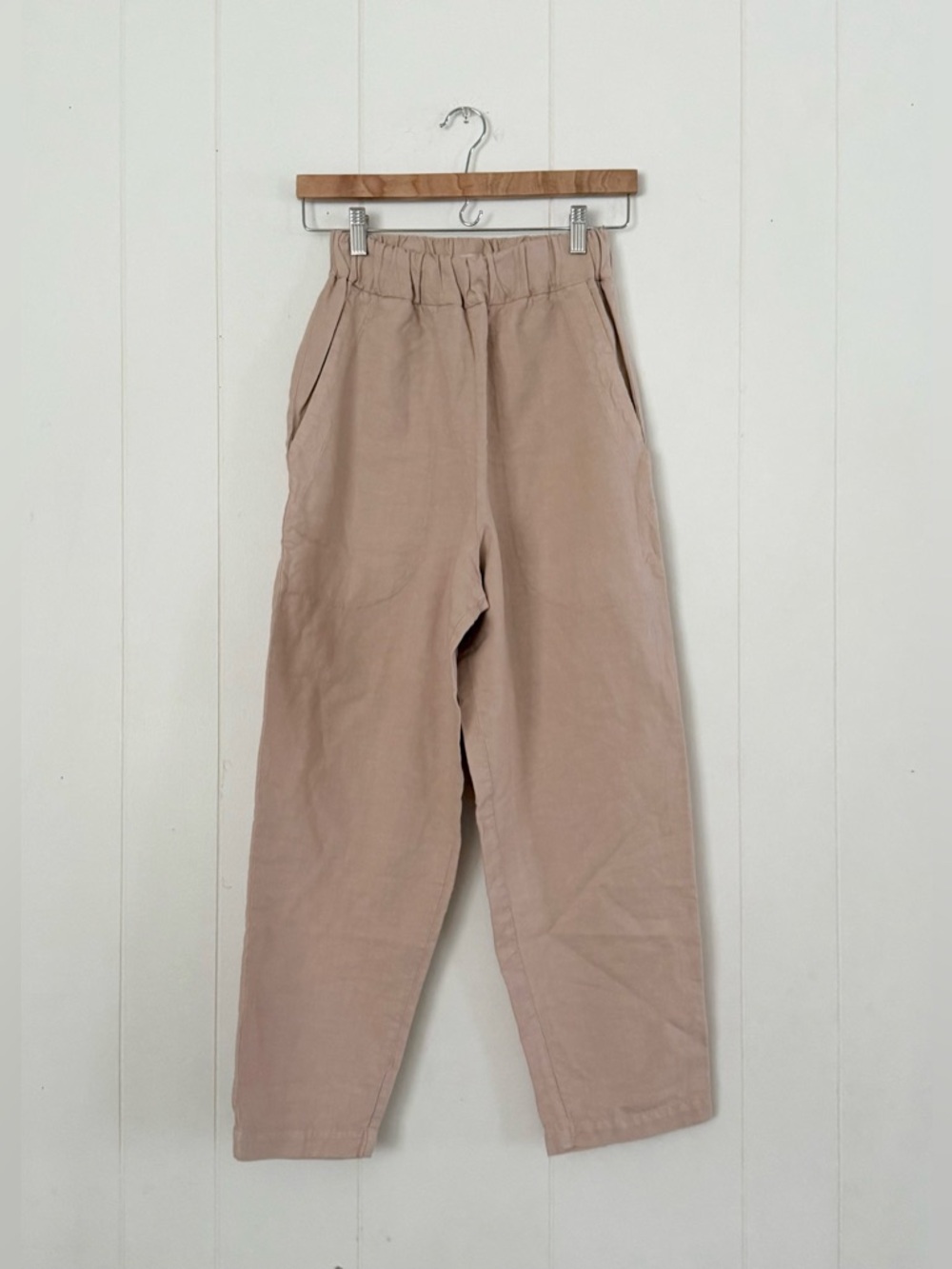 Barena Venezia Linen-Cotton Elastic Waist Trousers Size 40 US Small in Pesca